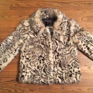 EUC Animal Print Faux Fur Jacket